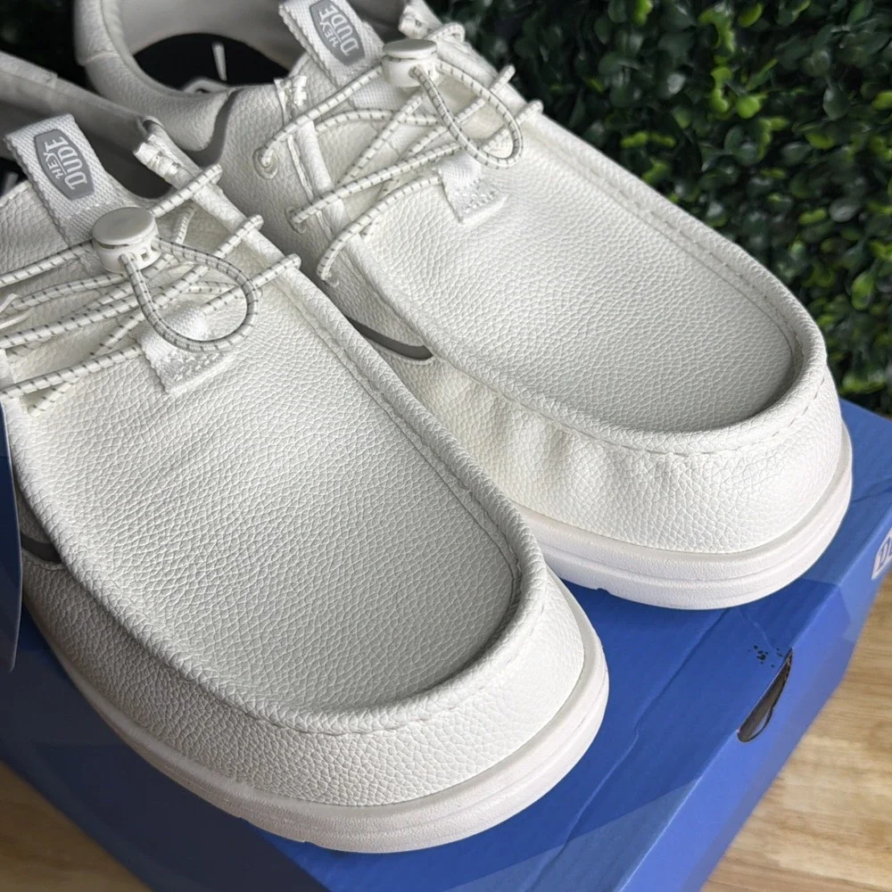 Hey Dude Wally Golf Classic TG Men's Casual Shoes White Logo Slip-On US 12